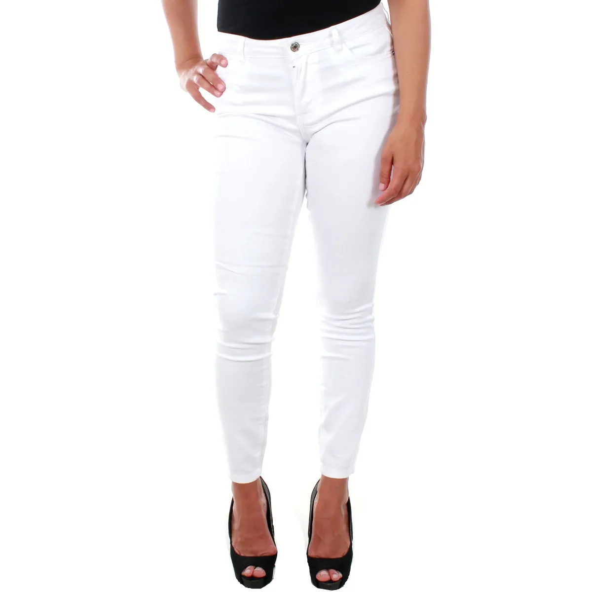 10211618 VMJULIA FLEX IT MR SLIM JEGGING BRIGHT WHITE L30