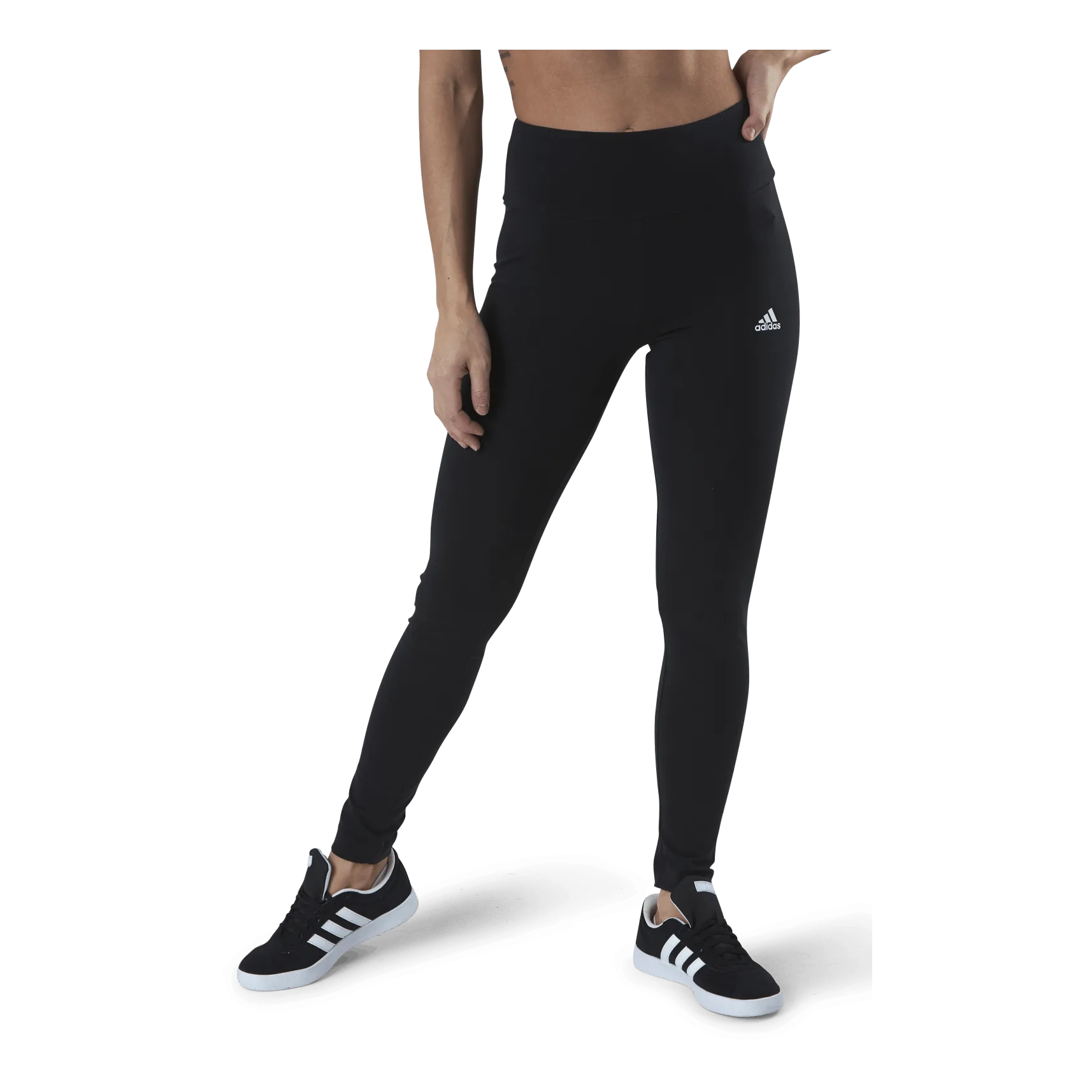 ADIDAS ESSENTIALS HIGHWAISTED LOGO LEGGINGS BLACK / WHITE