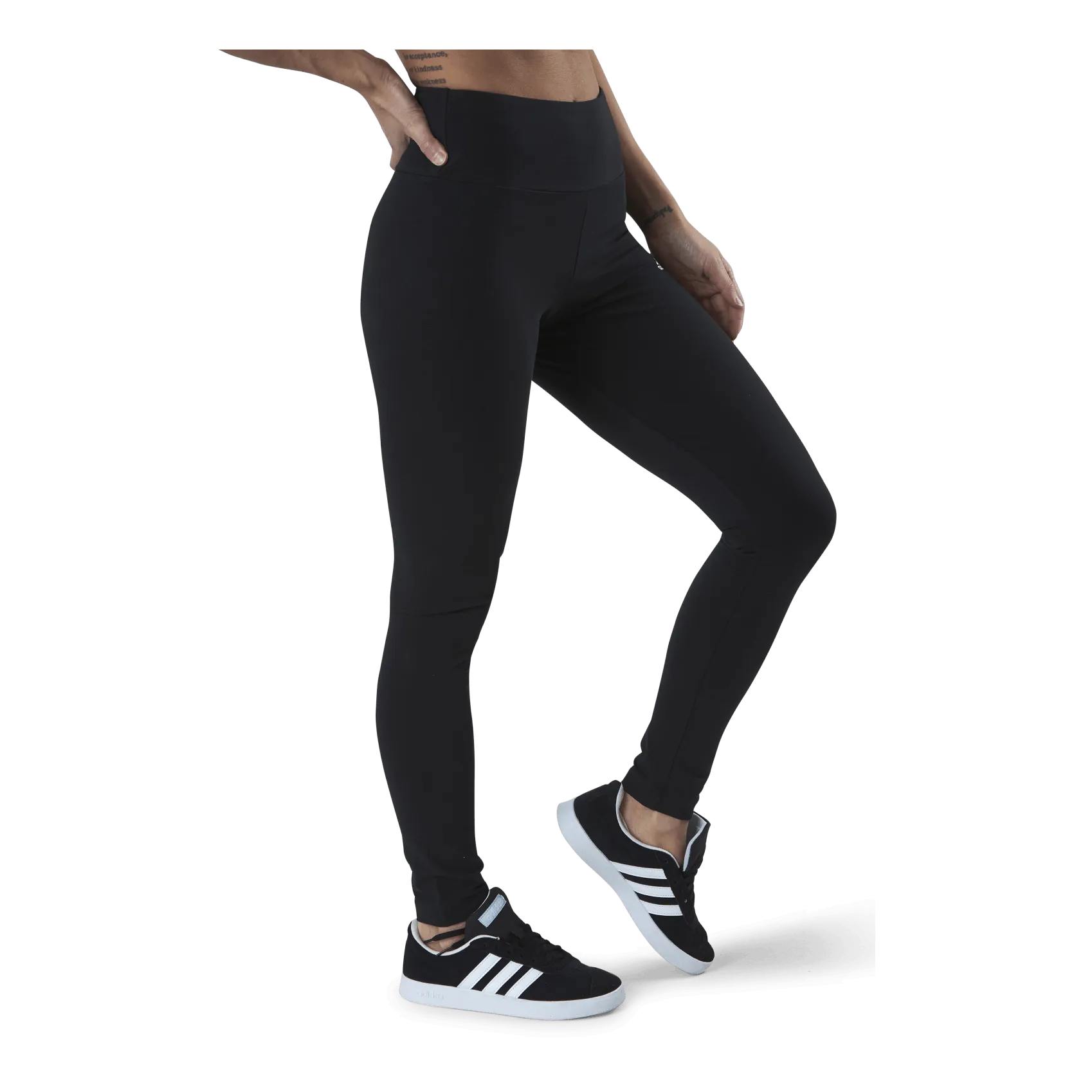 ADIDAS ESSENTIALS HIGHWAISTED LOGO LEGGINGS BLACK / WHITE