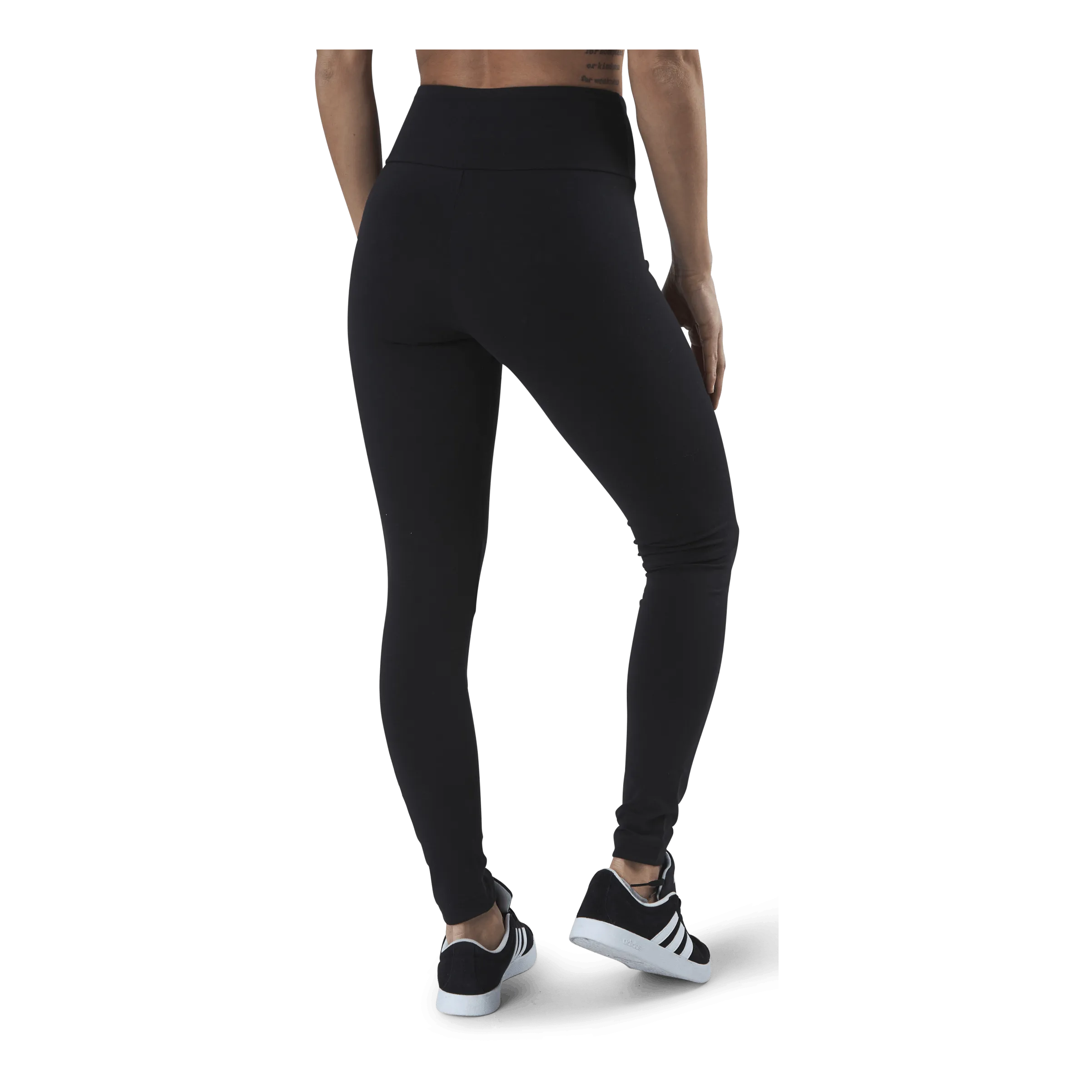 ADIDAS ESSENTIALS HIGHWAISTED LOGO LEGGINGS BLACK / WHITE