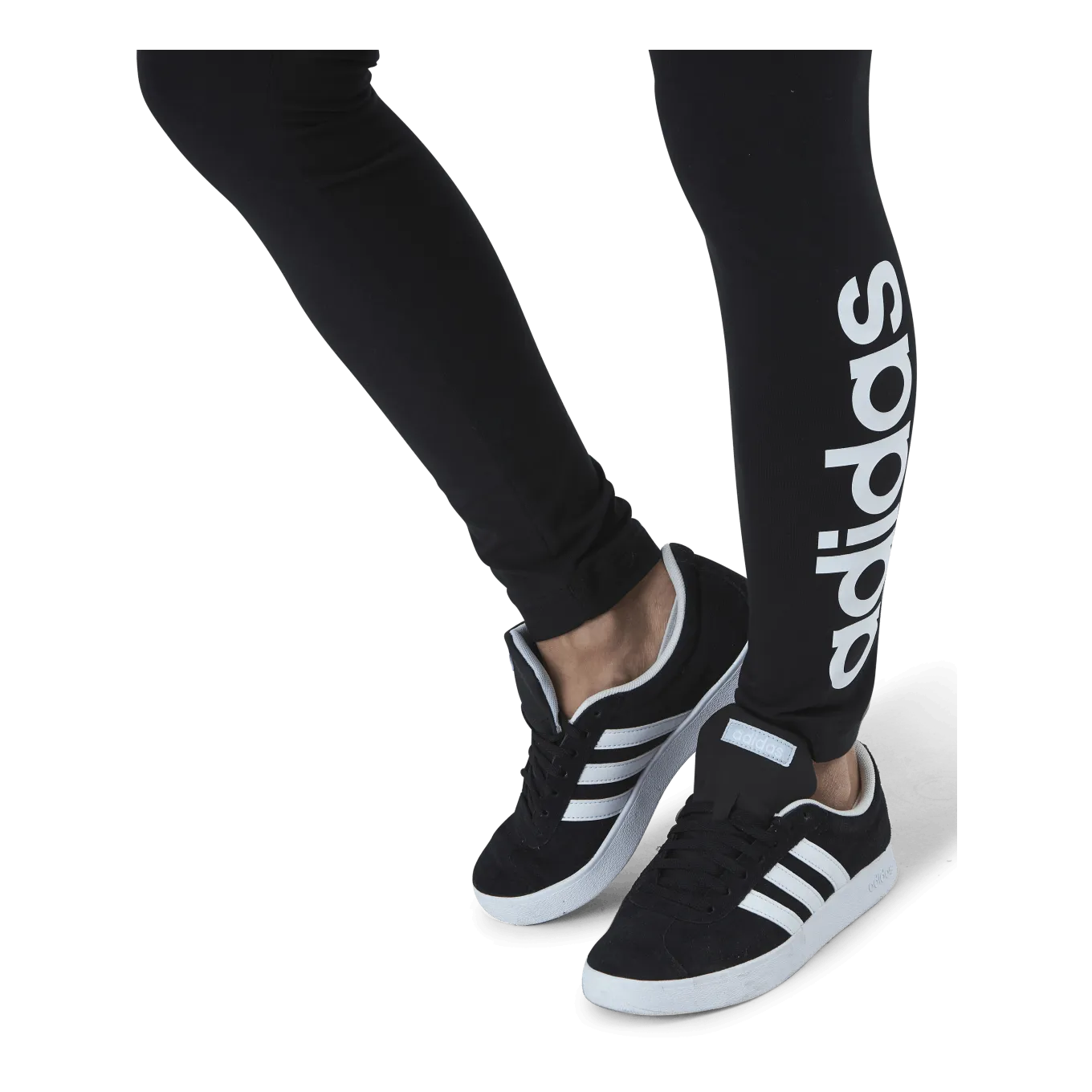 ADIDAS ESSENTIALS HIGHWAISTED LOGO LEGGINGS BLACK / WHITE