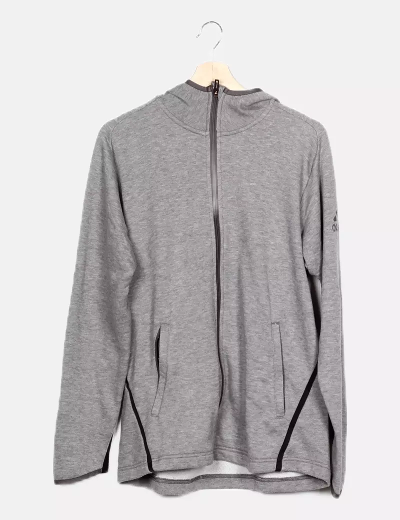 Adidas Sudadera gris con capucha