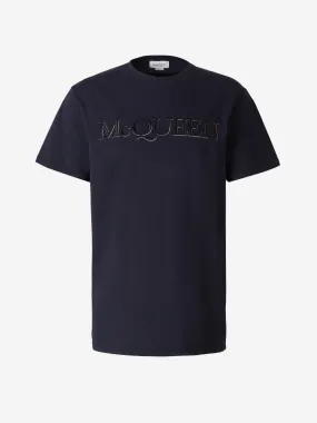 Alexander McQueen Camiseta Logo Bordado