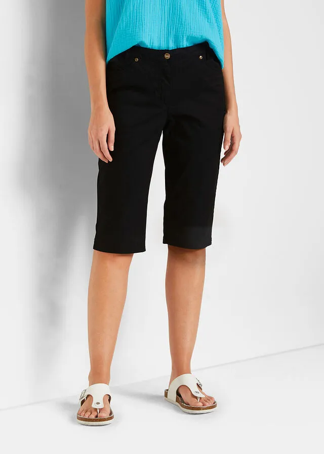 Bermudas con cintura elástica Negro