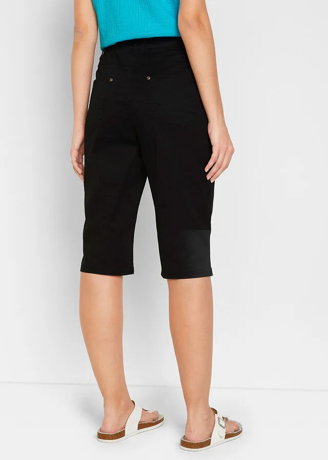 Bermudas con cintura elástica Negro