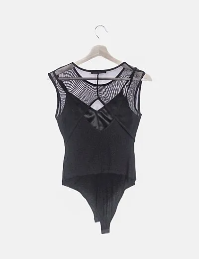 Bershka Body negro con transparencia