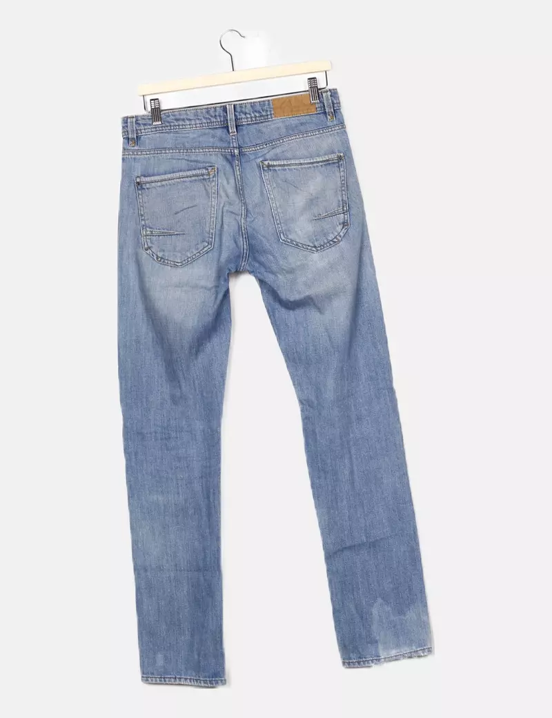 Bershka Jeans denim slim fit azul