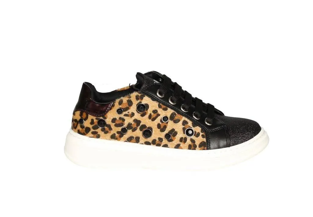 Blucher Cordon Leopardo Con Glitter