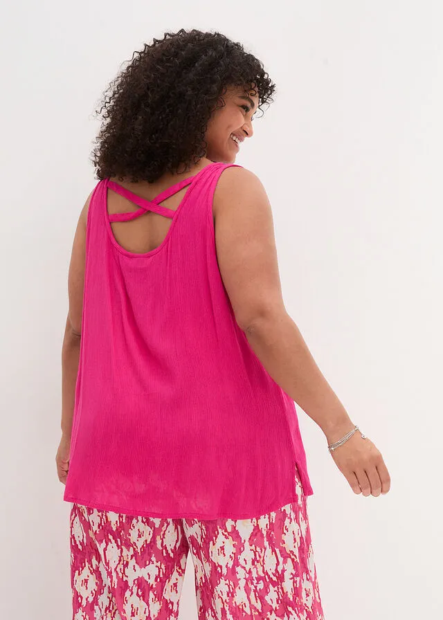 Blusa arrugada con detalle en la espalda Pink lady