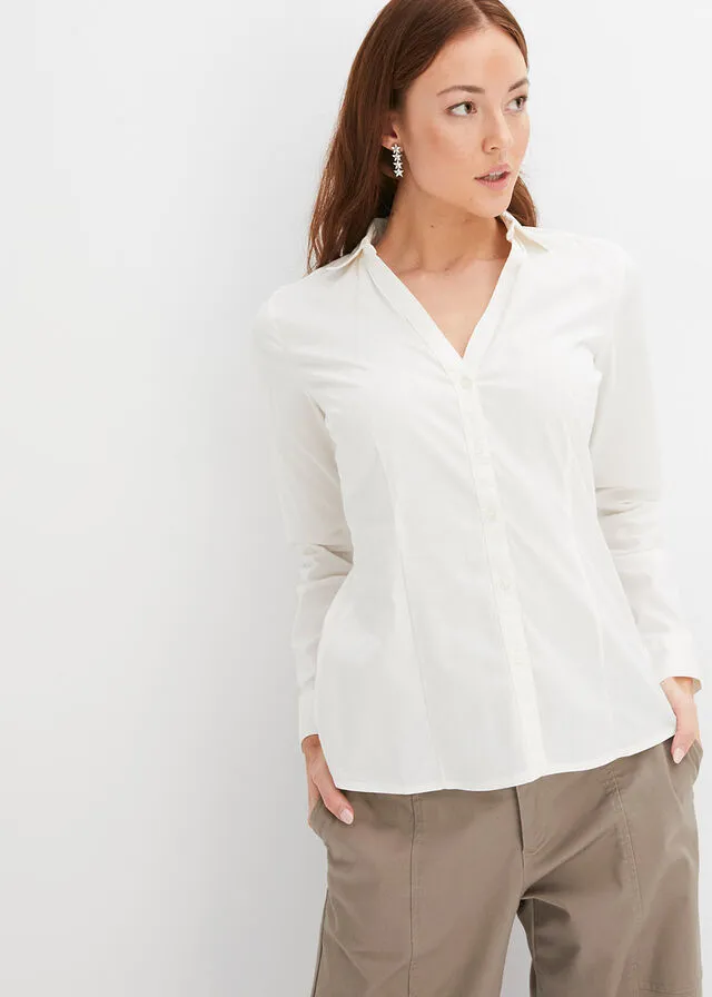 Blusa elástica Blanco lana