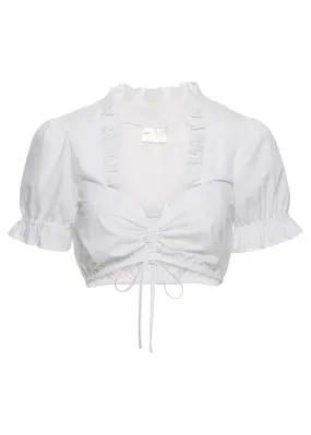 Blusa tirolesa Blanco lana