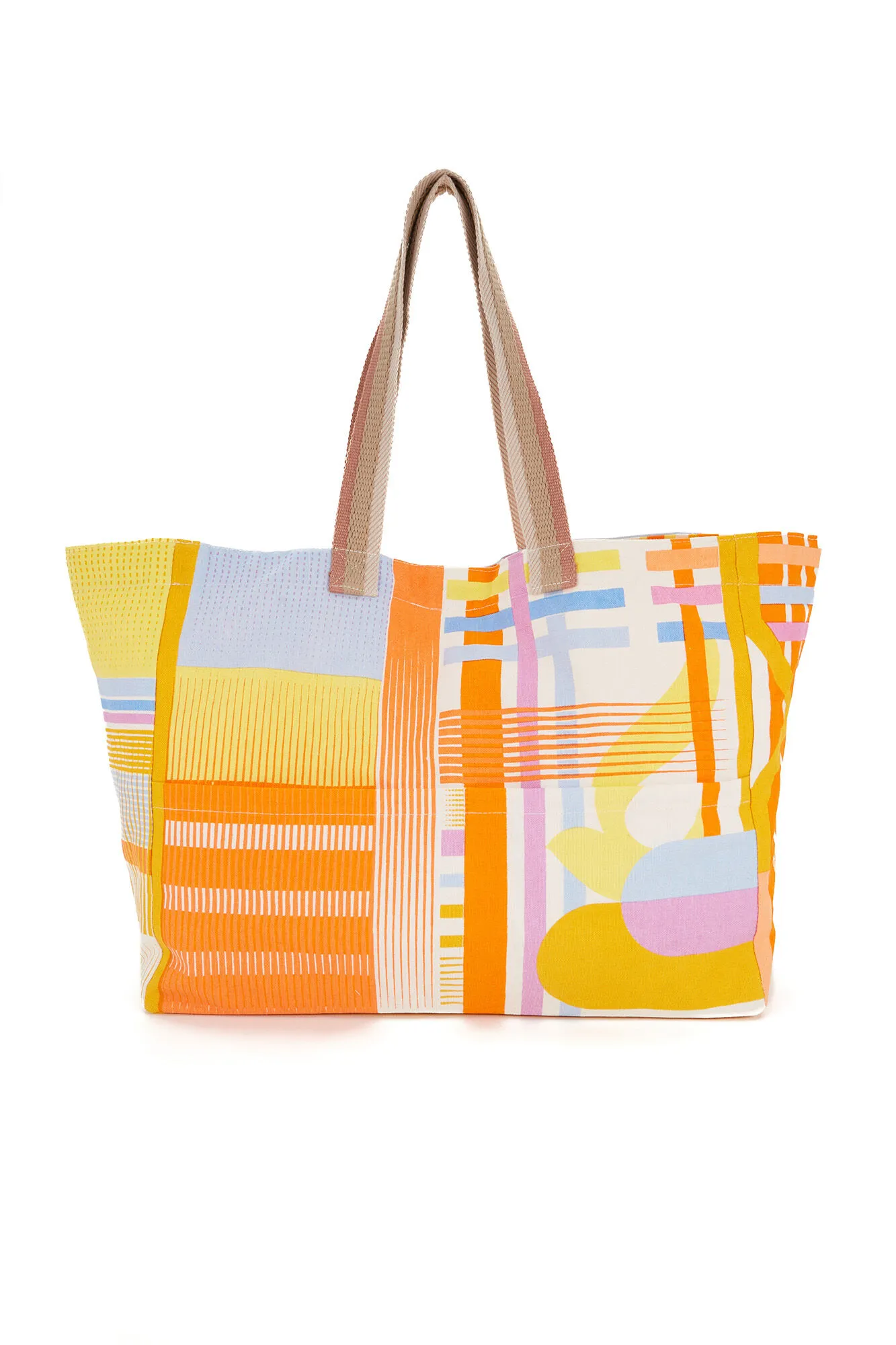 Bolsa de playa con estampado geométrico