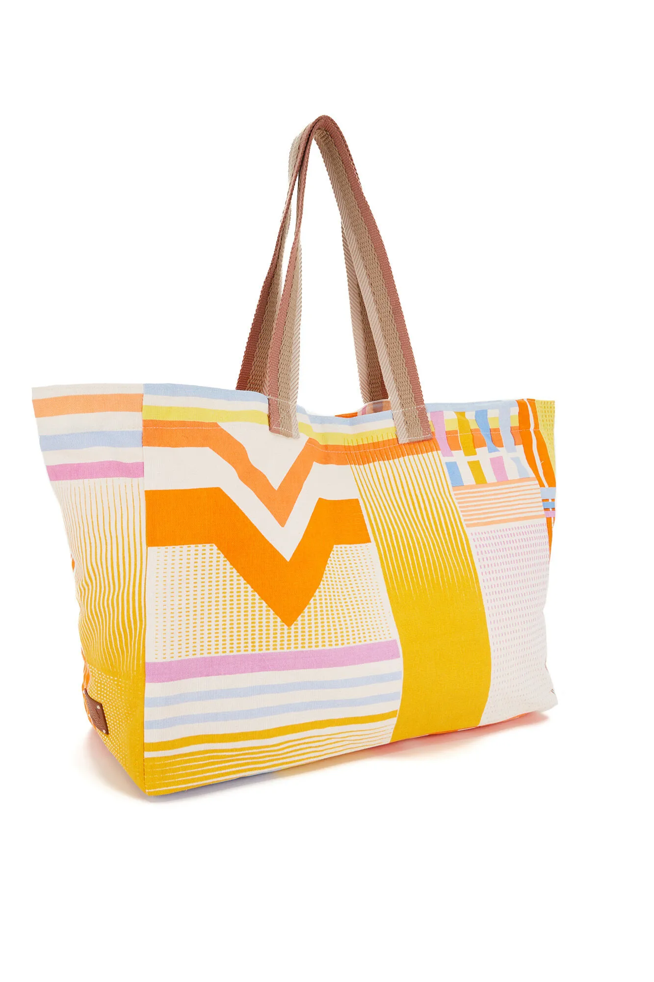 Bolsa de playa con estampado geométrico