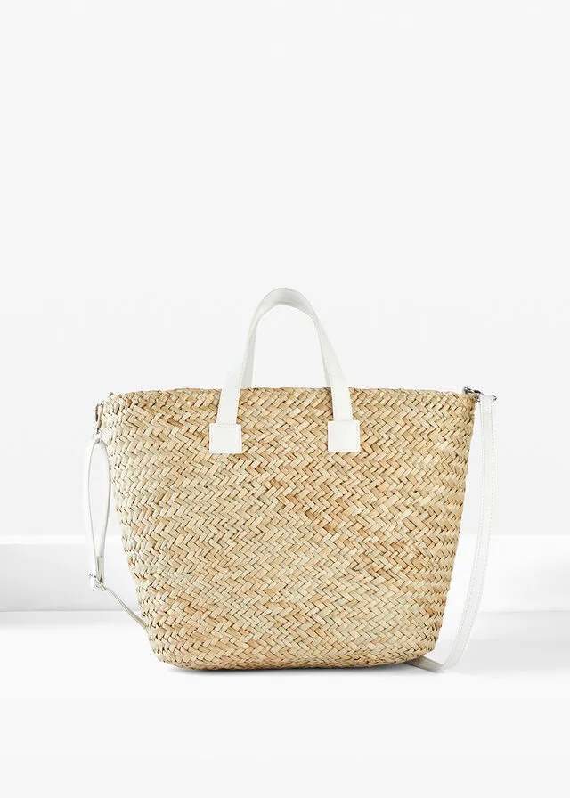 Bolso shopper Crudo/blanco lana