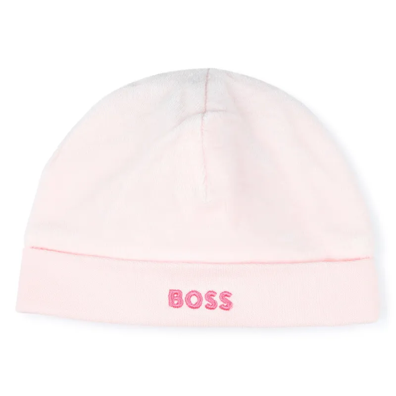 BOSS Gorro de terciopelo bordado