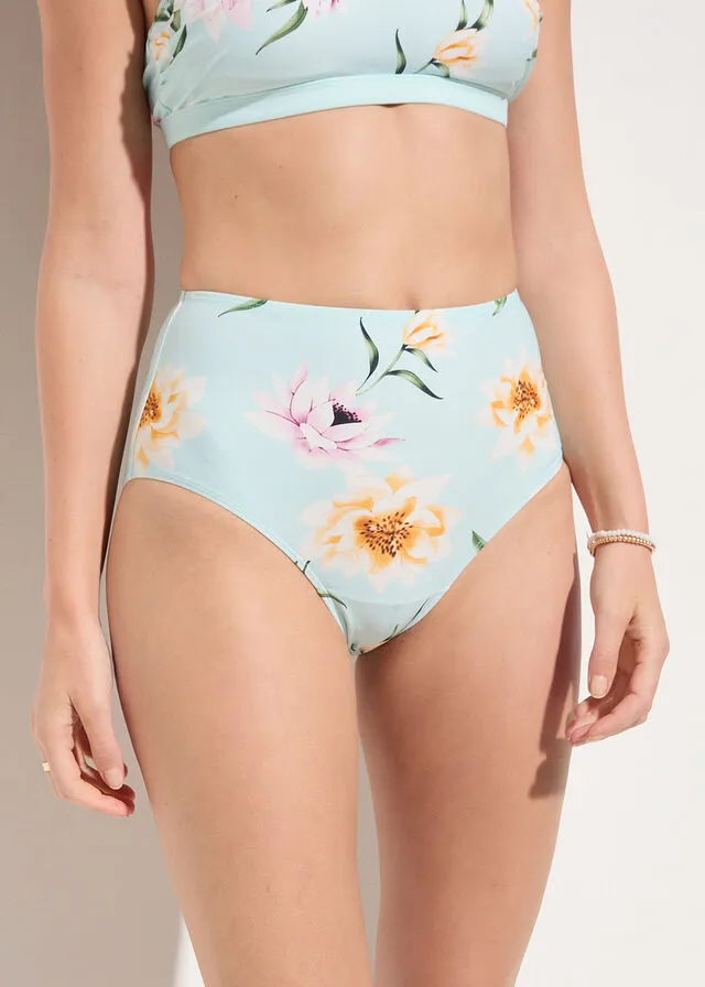 Braguita de bikini de secado rápido Azul claro de flores