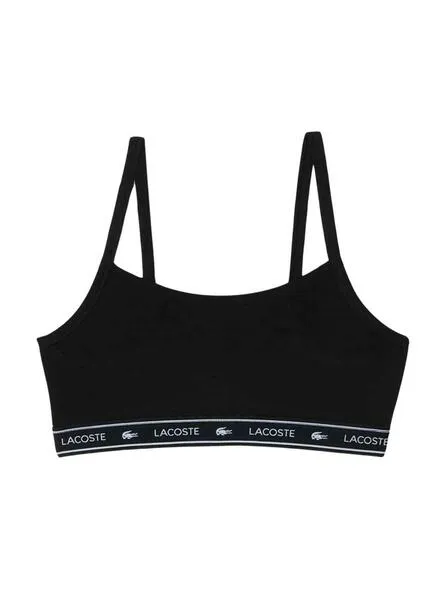 Brasier Lacoste Basic Negro Para Mujer