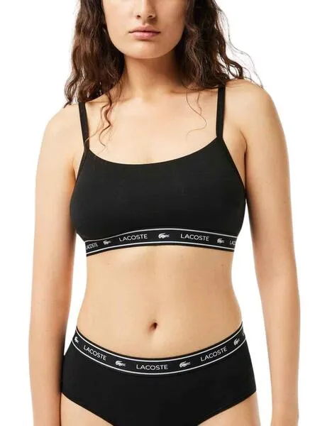 Brasier Lacoste Basic Negro Para Mujer