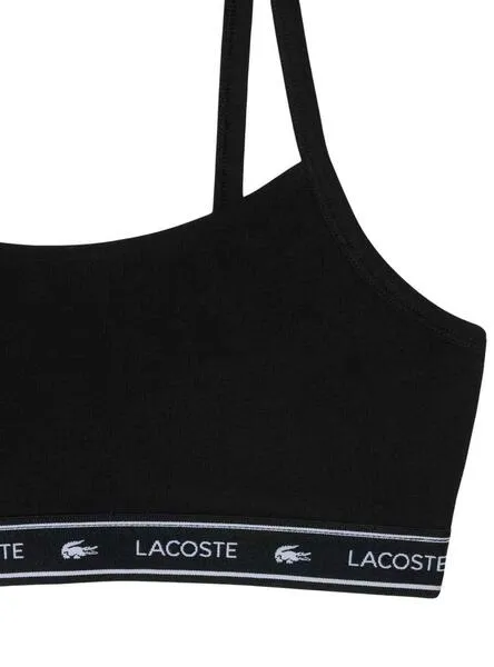 Brasier Lacoste Basic Negro Para Mujer