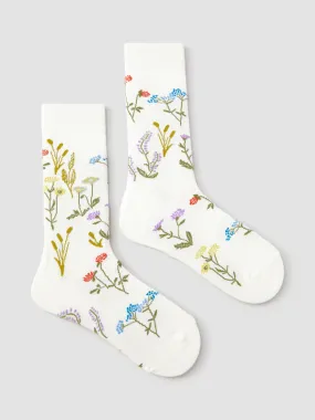 Calcetines de tripulación bordados con flores