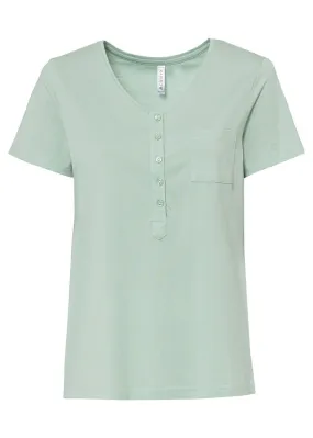 Camiseta con botones Verde pastel