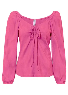 Camiseta con cordones Rosa flamenco