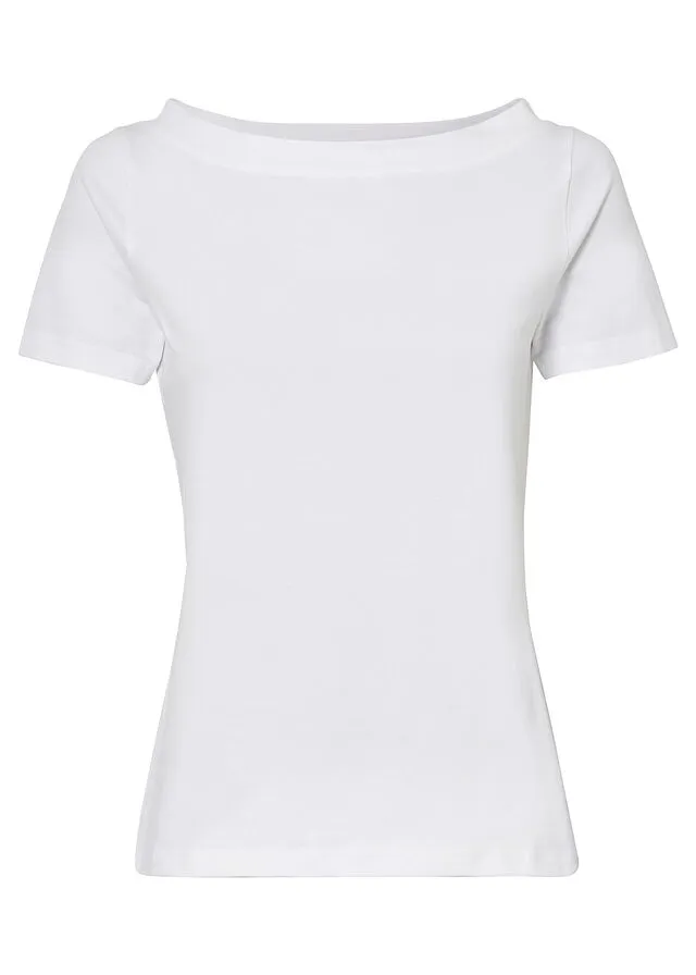 Camiseta con escote barco Blanco