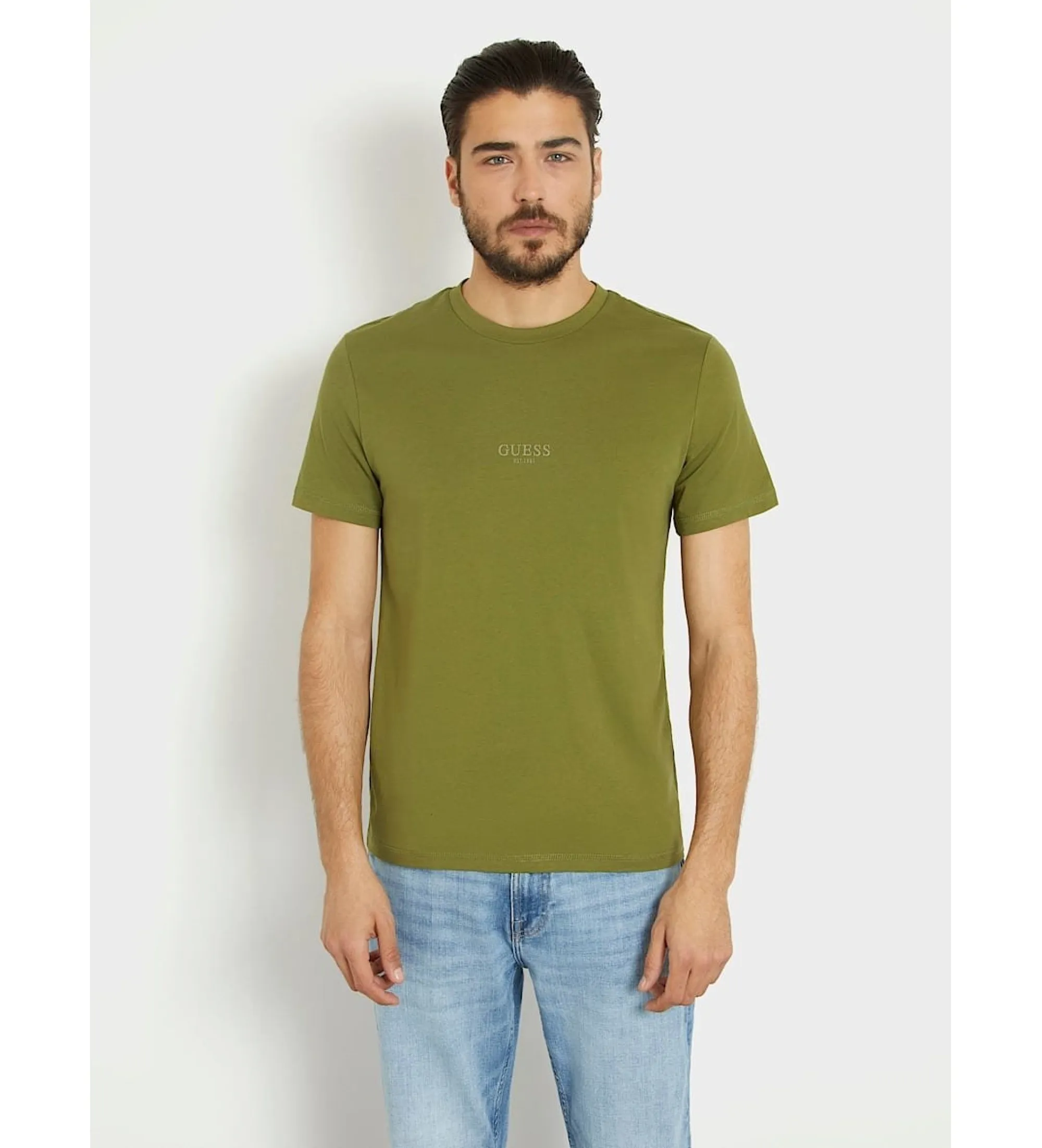 Camiseta con logotipo pequeño verde