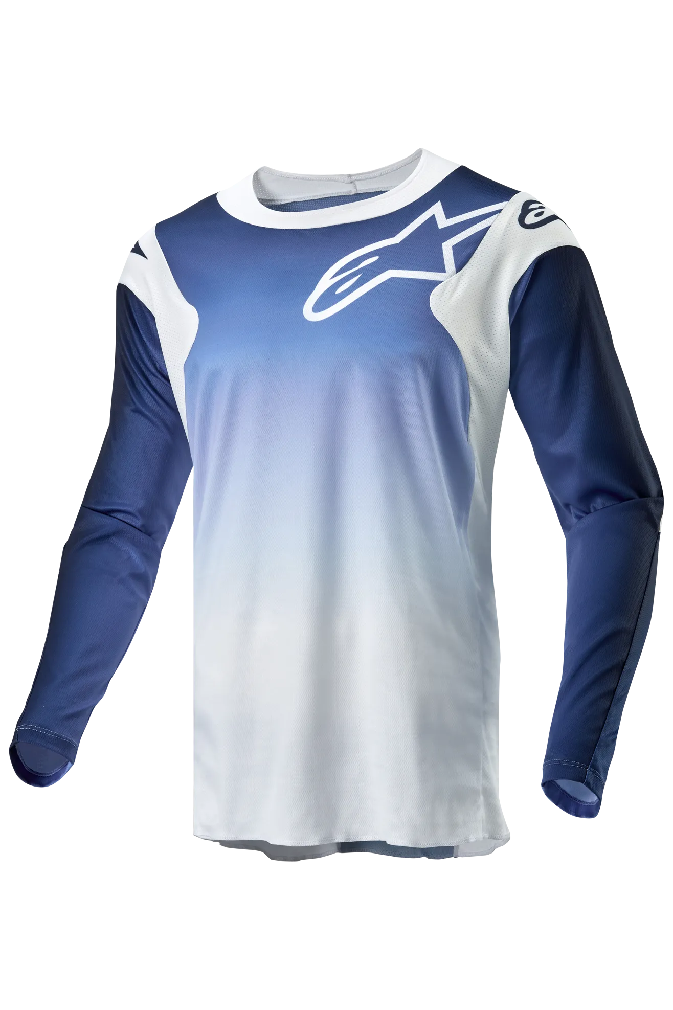 CAMISETA DE CROSS ALPINESTARS RACER HOEN BLANCOAZUL MARINO NOCHEAZUL CLARO