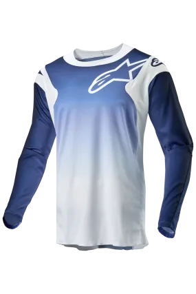 Camiseta de Cross Alpinestars Racer Hoen Blanco-Azul Marino Noche-Azul Claro