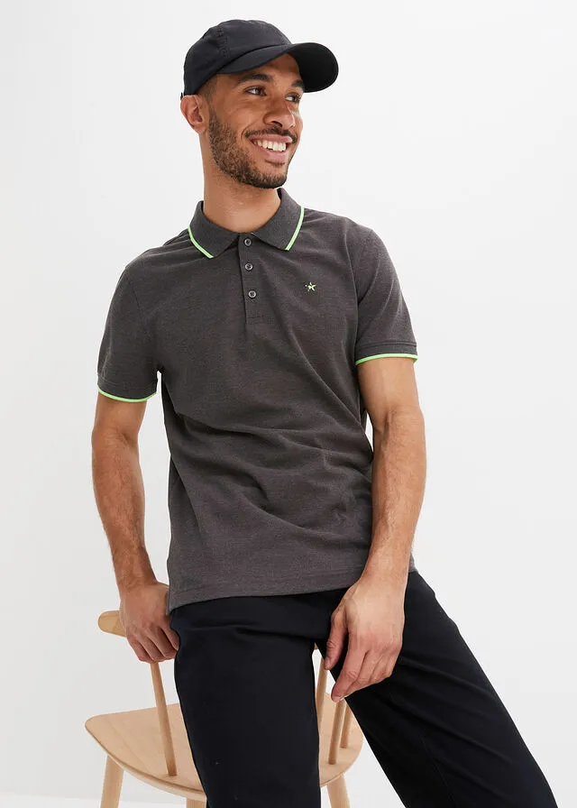 Camiseta de tipo polo Gris oscuro jaspeado