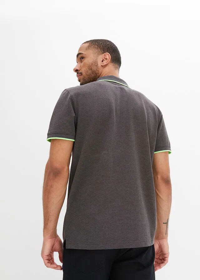 Camiseta de tipo polo Gris oscuro jaspeado