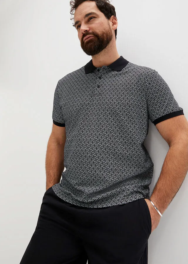 Camiseta de tipo polo Negro-blanco