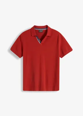 Camiseta de tipo polo rojo carmín