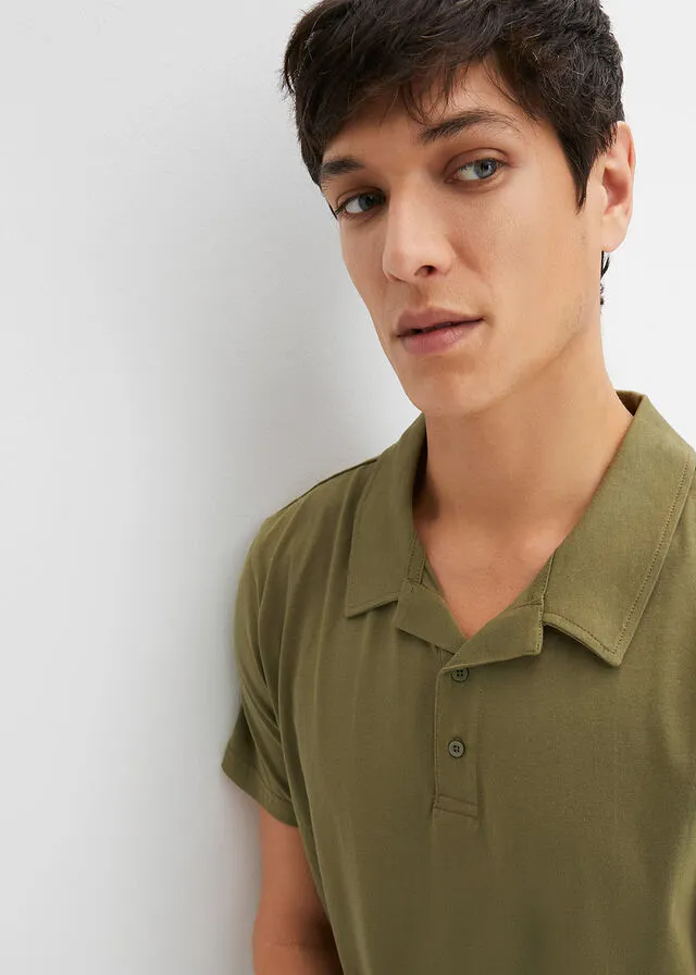 Camiseta de tipo polo Verde oliva