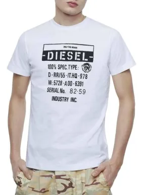 camiseta diesel label blanco para hombre