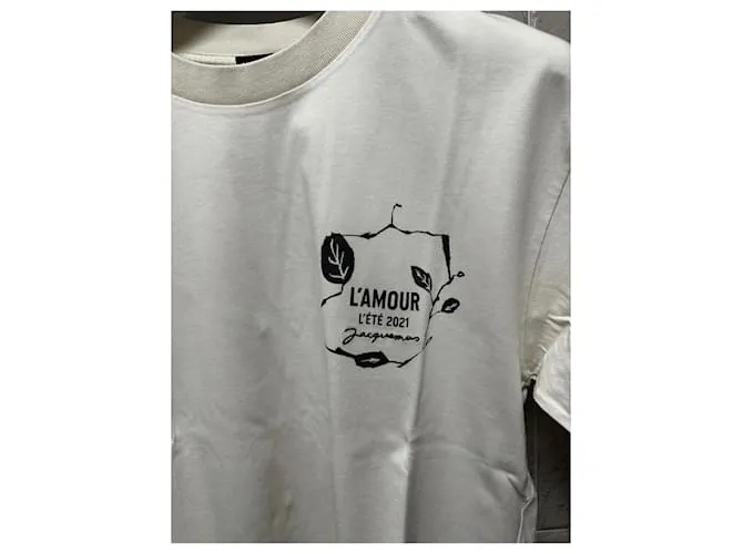 Camiseta Jacquemus L'Amour Negro Beige Crema 