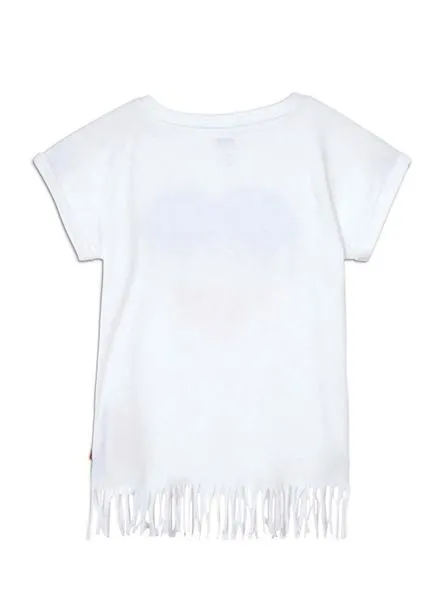 camiseta levis fringe blanco para niña