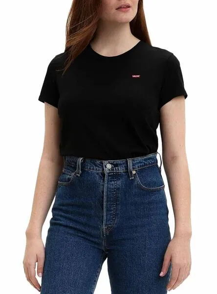 Camiseta Levis Perfecty Negro Para Mujer