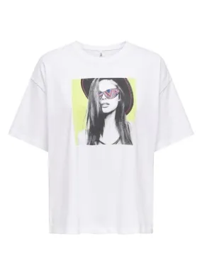 Camiseta Only Halia Blanco Para Mujer