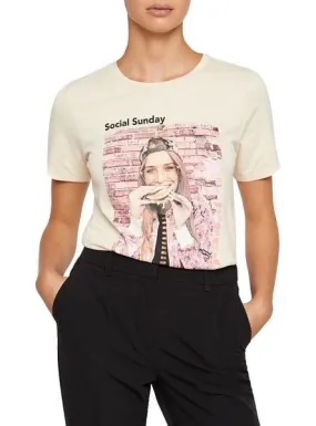 camiseta only weekday beige para mujer