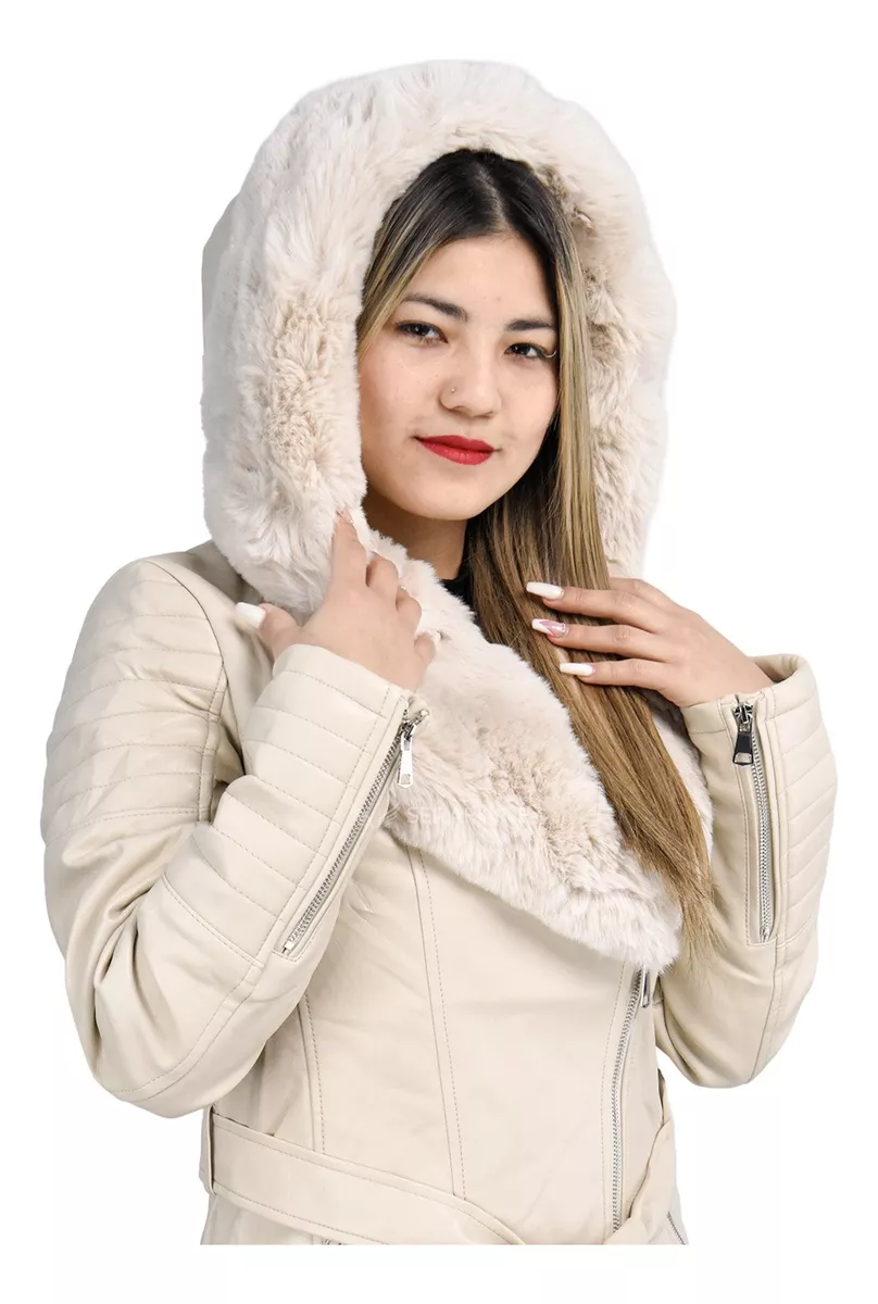 Campera Mujer Tapado Largo Elegante Eco Cuero Piel Tmill