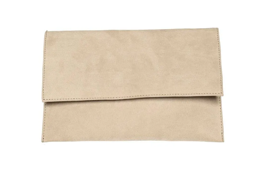 Cartera Antelina Taupe Con Tapa