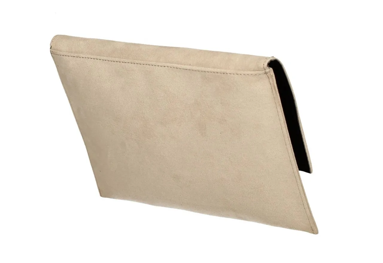 Cartera Antelina Taupe Con Tapa