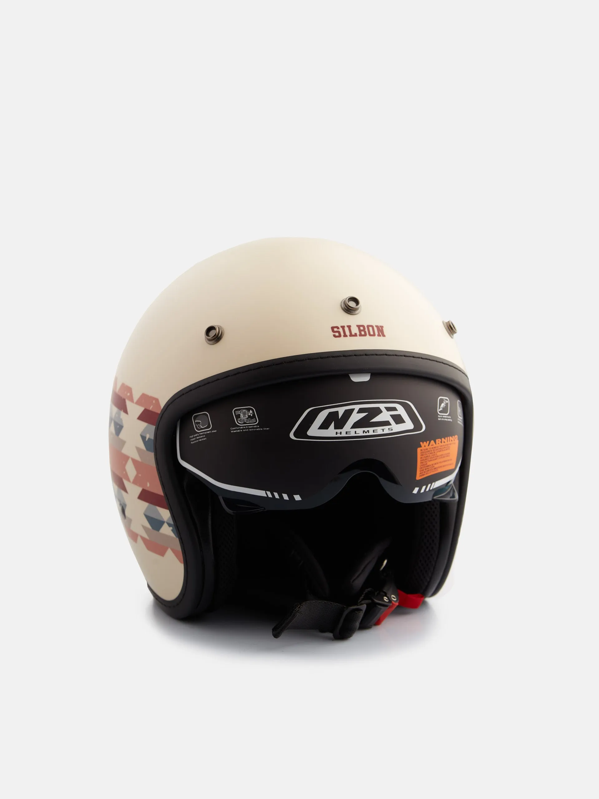 Casco moto etnico crema NZIxSilbon