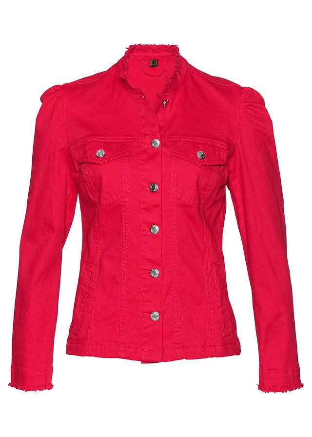 Chaqueta con mangas ligeramente abullonadas Rojo