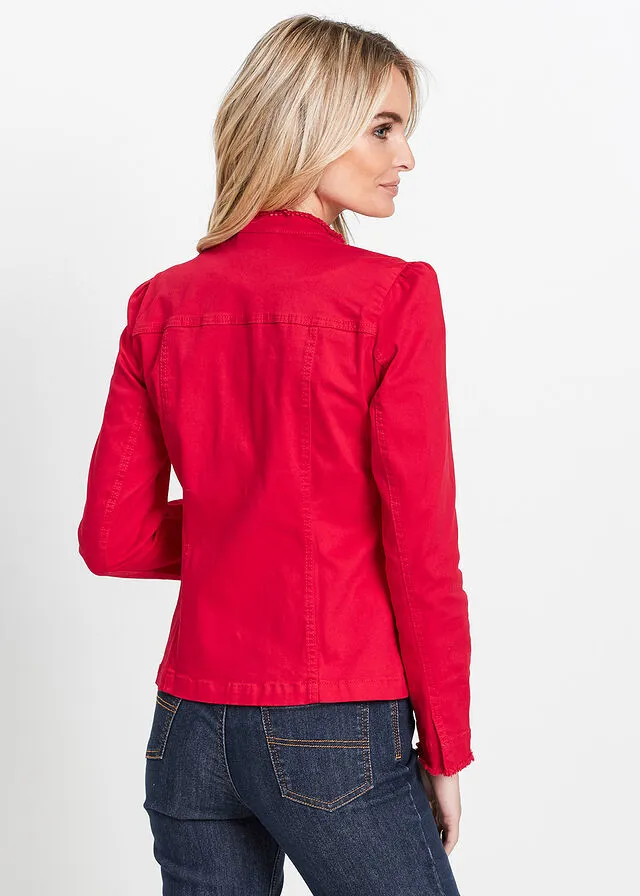 Chaqueta con mangas ligeramente abullonadas Rojo