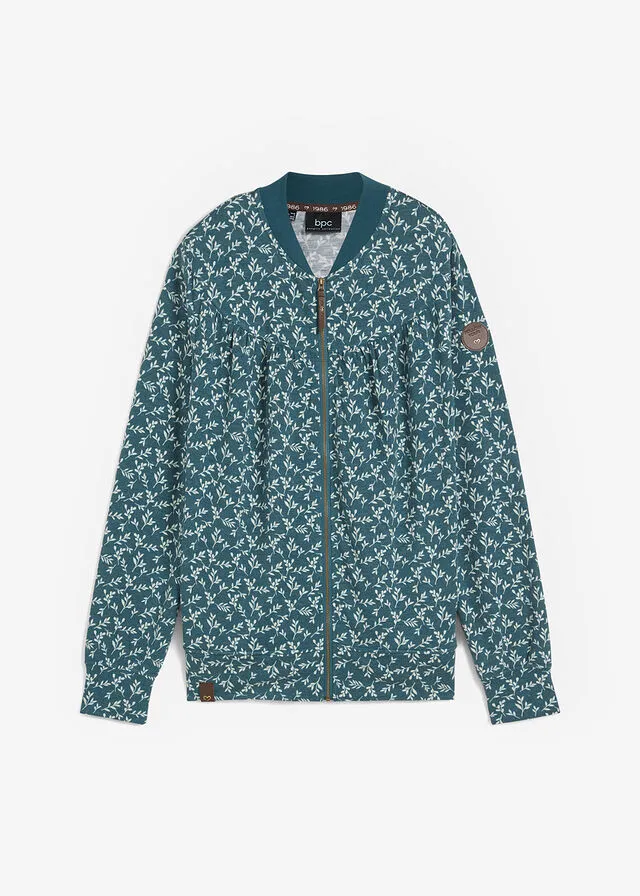 Chaqueta de chándal con estampado Verde pimiento-verde guijarro de flores