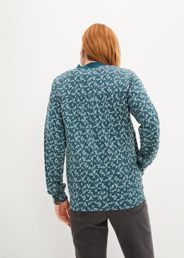 Chaqueta de chándal con estampado Verde pimiento-verde guijarro de flores