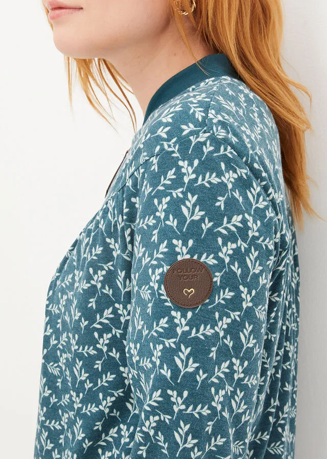 Chaqueta de chándal con estampado Verde pimiento-verde guijarro de flores